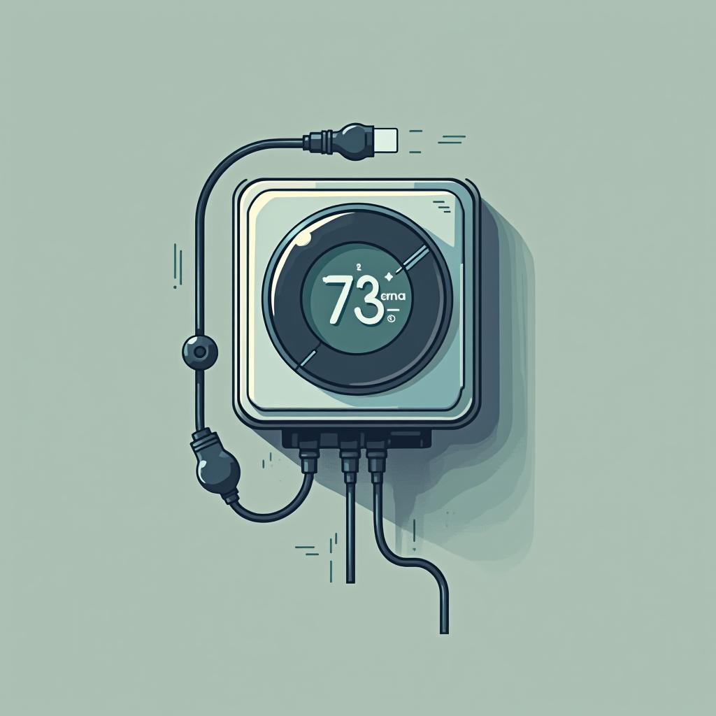  design a logo, in a threedrender style. dessin d’un logement thermostat connecté , with the text 'techno pro services '.