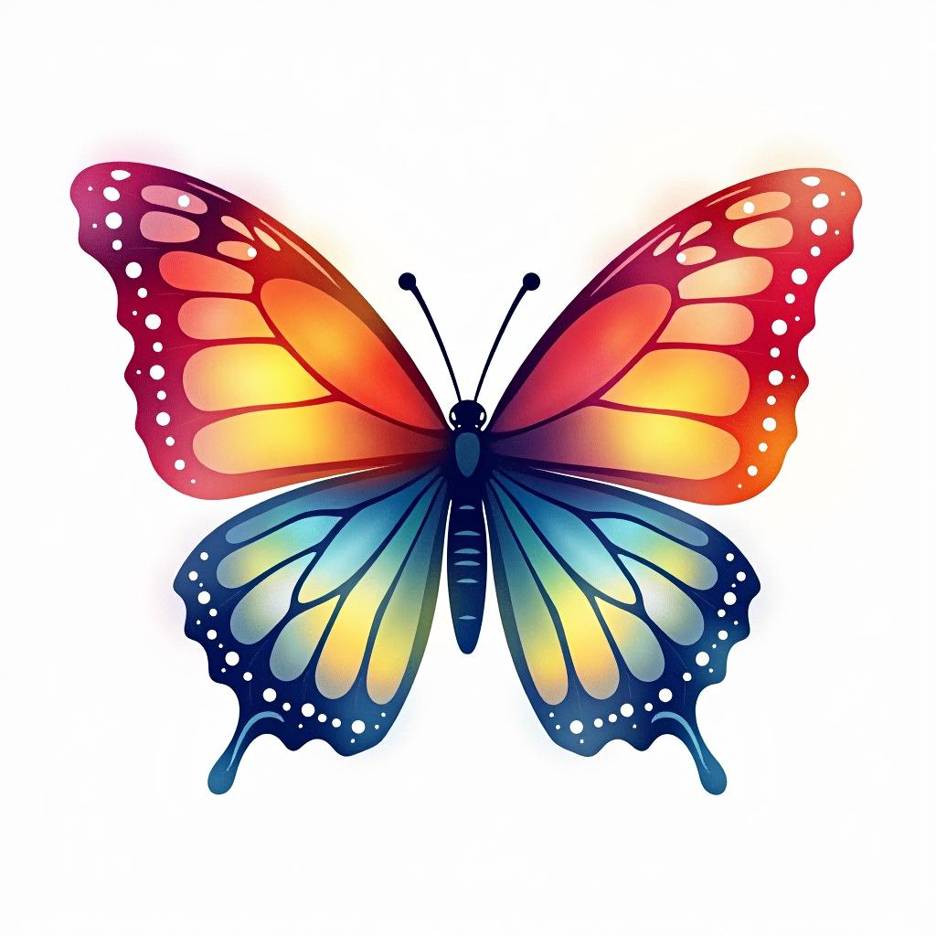  design a logo, watercolor style, logo of a butterfly, beautiful colors