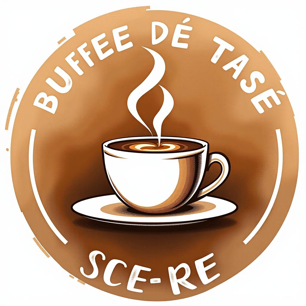  design a logo, style aquarelle, logo d'une tasse de café, couleurs dégradées brun, fond blanc