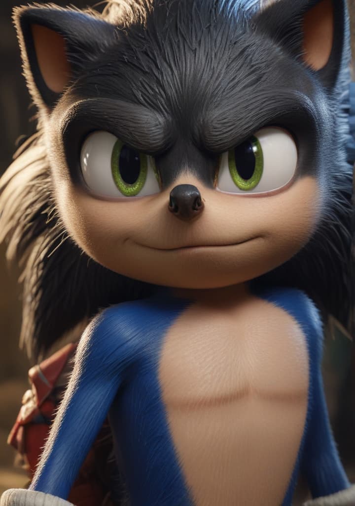 SONIC the hedgehog highly detailed,studio lighting,professional,vivid colors, cinematic lighting, HDR, UHD, 4K, 8k, 64K