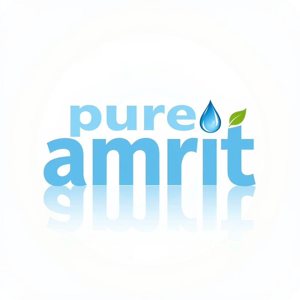  design a logo for a mineral water brand named "pure amrit." the logo should convey purity and freshness, incorporating elements of water, such as droplets or waves. use a modern and clean font for the brand name "pure amrit," emphasizing the word "pure" in a vibrant blue color to represent water and clarity. consider including a stylized image of a water bottle or a leaf to signify natural ingredients. the overall design should be minimalistic yet eye catching, suitable for branding on bottles and marketing materials. the logo should have a transparent background for versatility in usage., high quality, high details, hd, perfect composition, 4k epic detailed, highly detailed, sharp focus, high resolution