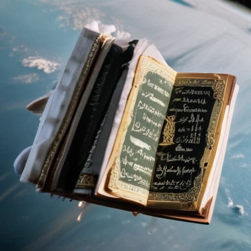 The Quran being sent from space down to earth