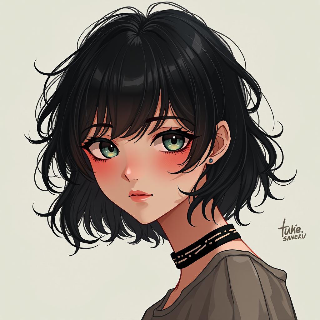  a girl with black hair.