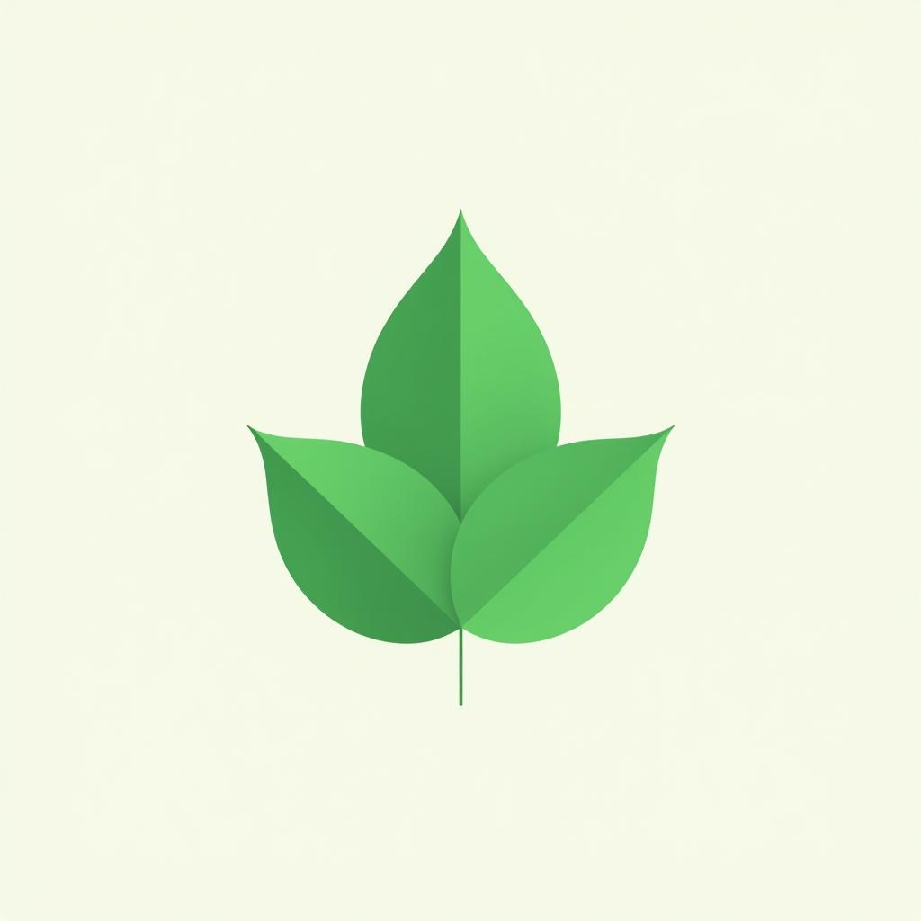  design a logo, minimalist geometric logo of green leaf vector graphic