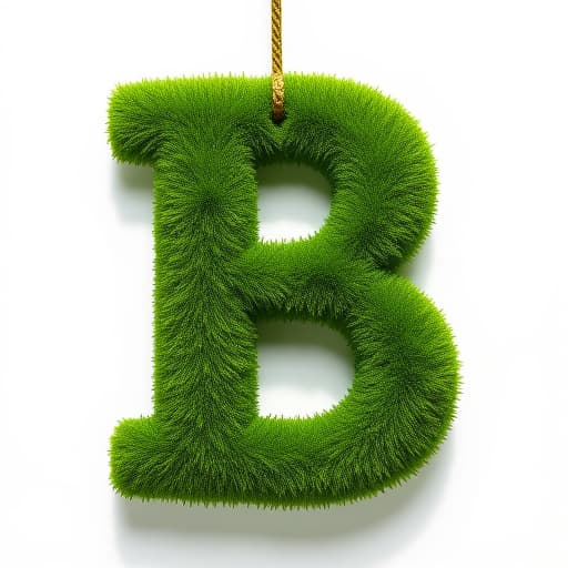  best quality,masterpieck,8k, capital letters ‘gold’ and small letter 'b', texts made of green moss,white background hyperrealistic, full body, detailed clothing, highly detailed, cinematic lighting, stunningly beautiful, intricate, sharp focus, f/1. 8, 85mm, (centered image composition), (professionally color graded), ((bright soft diffused light)), volumetric fog, trending on instagram, trending on tumblr, HDR 4K, 8K