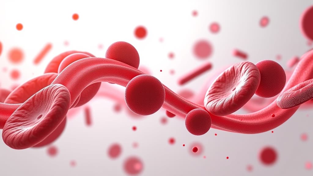  blood cells wave on white background