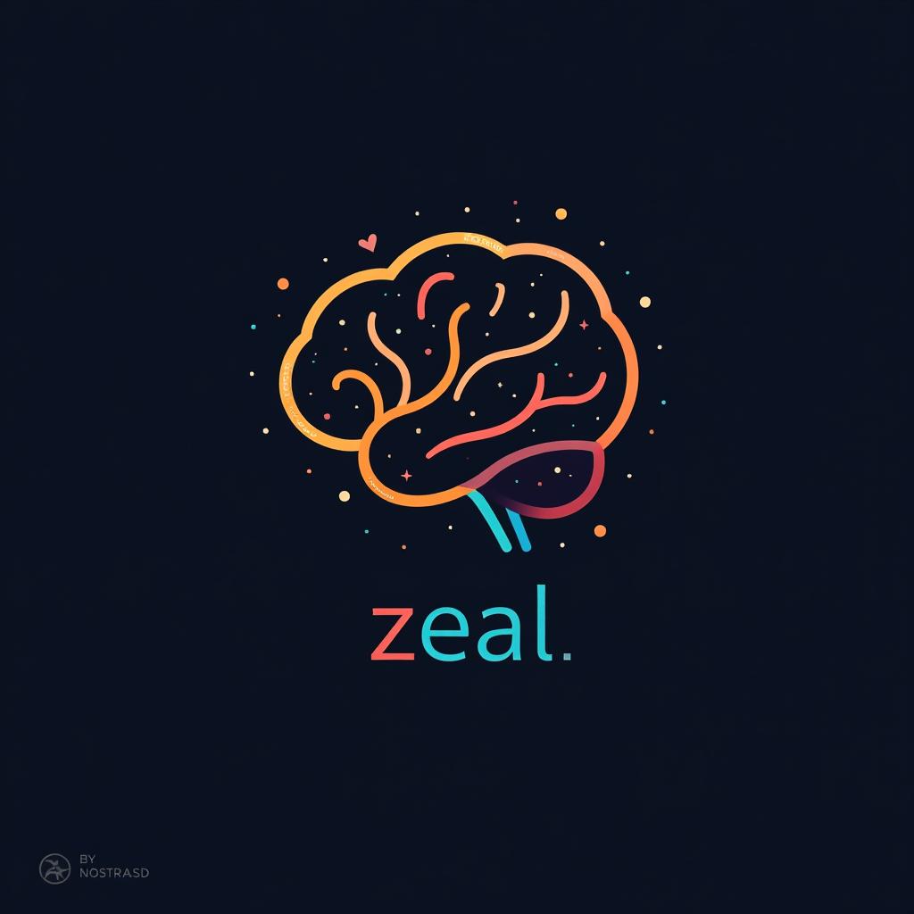  design a logo, cool,intelligence, with the text 'zeal'.