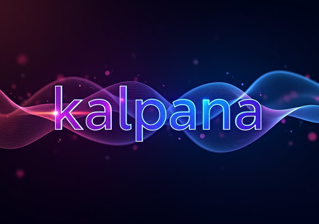  good quality, high quality, a futuristic logo design for "kalpana," a 20 billion parameter ai model for text to image generation, by enhanceai.art. the logo features sleek, modern typography with a glowing, digital aura surrounding the text. the background consists of abstract, flowing lines of code and vibrant colors that represent the immense computing power and creative potential of the ai. hyper detailed, digital aesthetic with an emphasis on innovation and artistry.