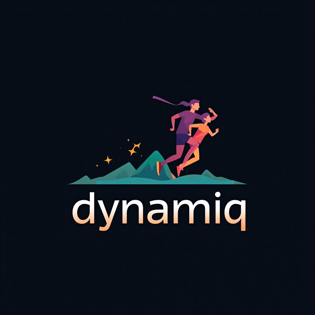  design a logo, représente la confiance le sport et l’innovation , with the text 'dynamiq'.