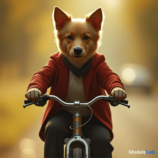  a dog riding a bike hyperrealistic, full body, detailed clothing, highly detailed, cinematic lighting, stunningly beautiful, intricate, sharp focus, f/1. 8, 85mm, (centered image composition), (professionally color graded), ((bright soft diffused light)), volumetric fog, trending on instagram, trending on tumblr, HDR 4K, 8K