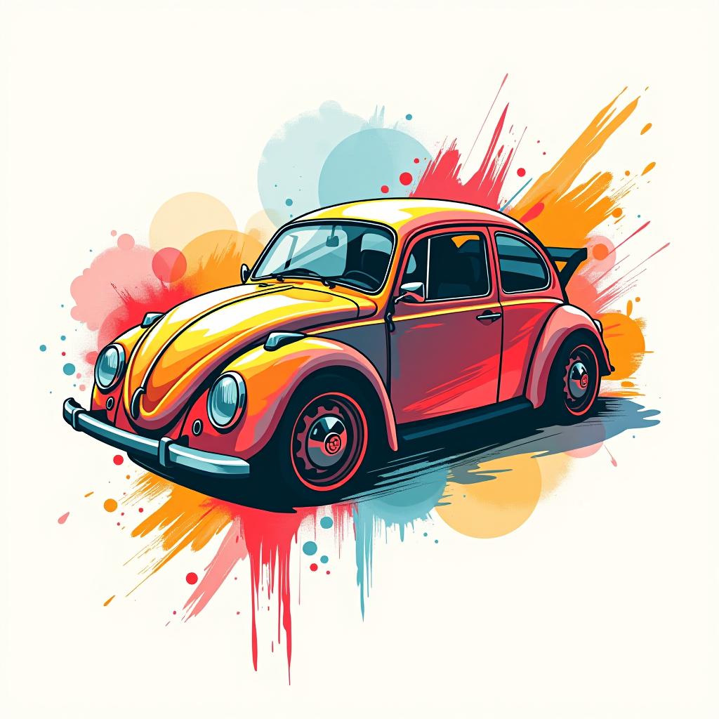  car shop, (logo), creative, unique, abstract, colorful, hand drawn, brush strokes, freeform shapes, expressive, playful