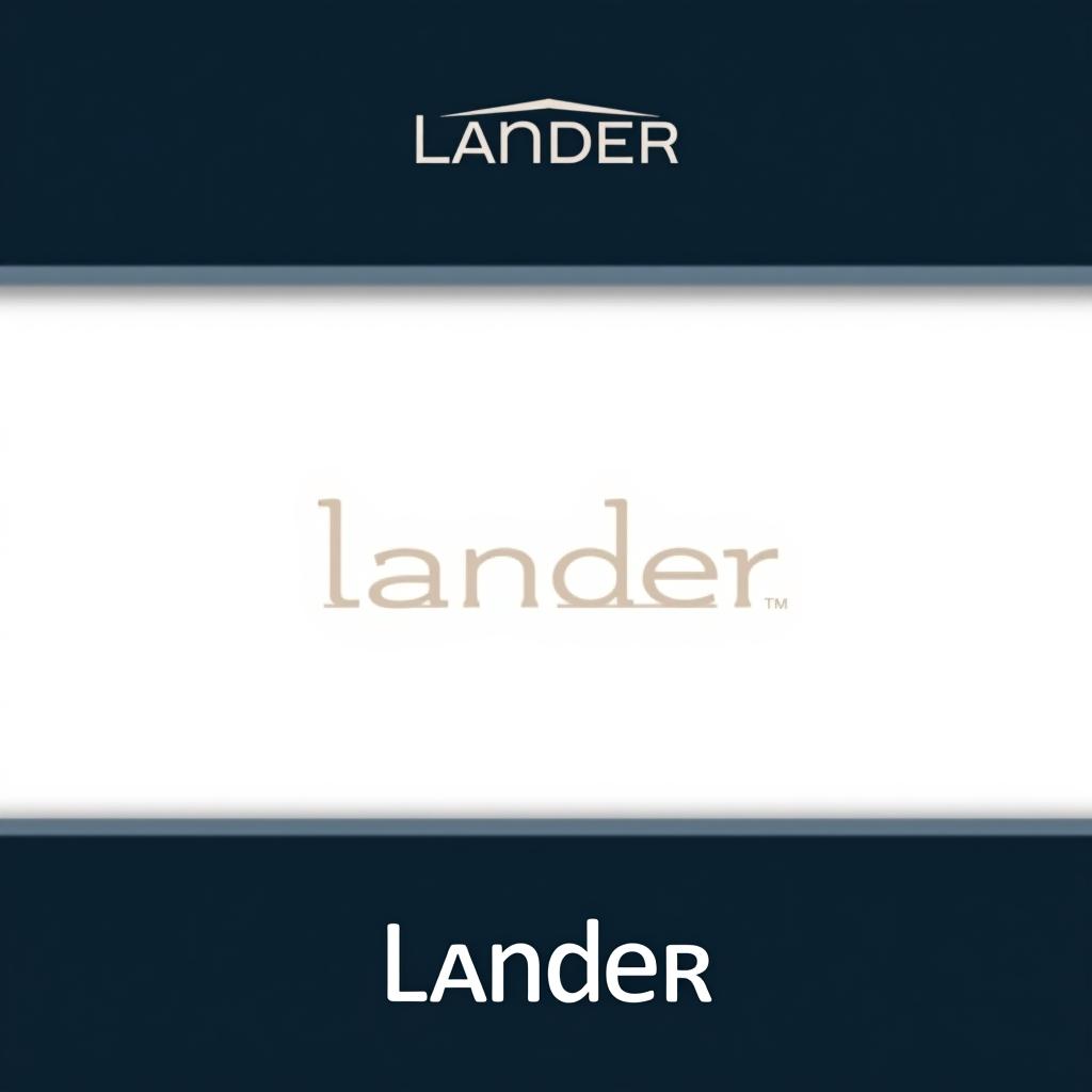  design a logo, minimal line logo in the theme of real estate, with the text ‘lander’