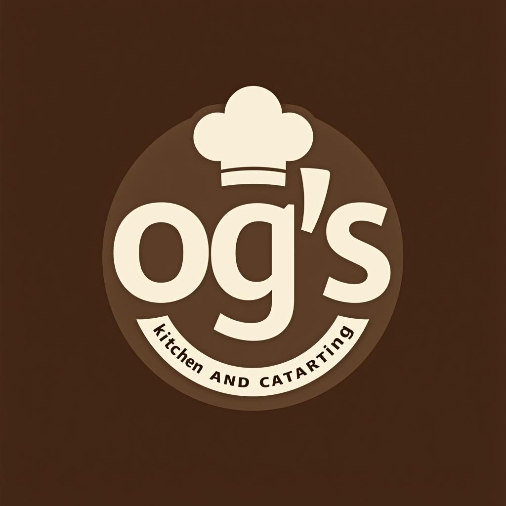  design a logo, kitchen and catering business the name is og’s kitchen and catering, with the text 'chefs in the kitchen '.