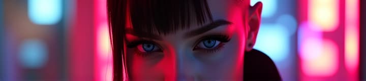  ultra realistic close up portrait ((beautiful pale cyberpunk female with heavy black eyeliner)), blue eyes, shaved side haircut, hyper detail, cinematic lighting, magic neon, dark red city, canon eos r3, nikon, f/1.4, iso 200, 1/160s, 8k, raw, unedited, symmetrical balance, in frame, 8k hyperrealistic, full body, detailed clothing, highly detailed, cinematic lighting, stunningly beautiful, intricate, sharp focus, f/1. 8, 85mm, (centered image composition), (professionally color graded), ((bright soft diffused light)), volumetric fog, trending on instagram, trending on tumblr, HDR 4K, 8K