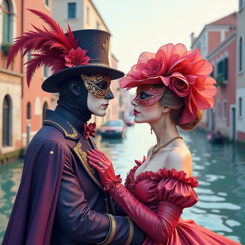  low poly style a masterpiece. painting. painting watercolour. carnival in venice. ladies and gentlemen in masks and carnival costumes. watercolour style by sergey andriyaki. high quality. high detail. high definition and resolution. . low poly game art, polygon mesh, jagged, blocky, wireframe edges, centered composition