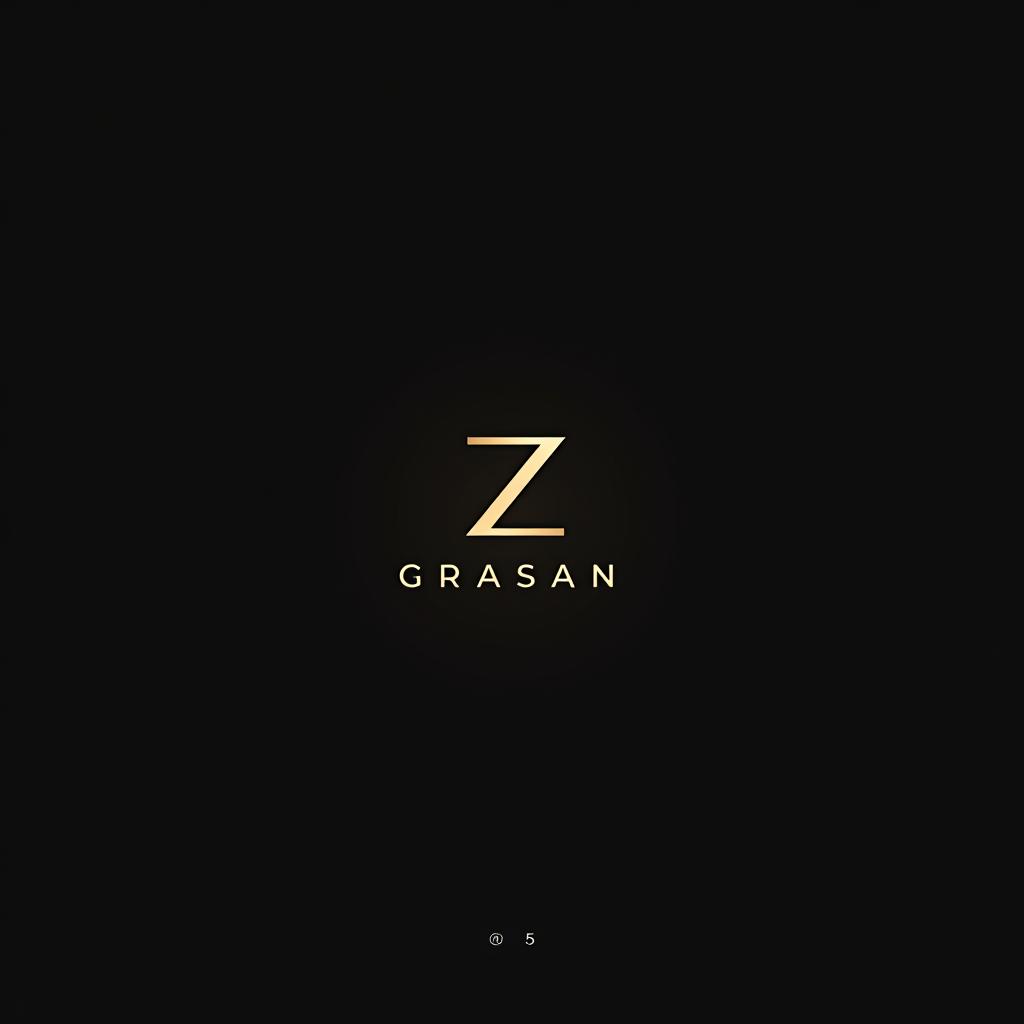  design a logo, minimal line logo of create a letterform logo for ‘grasan 5’ featuring a stylish ‘z’, to reflect the brand’s trendy and contemporary fashion offerings. a rose, vector, gold lines and black background, with the text '透かしの刃'.