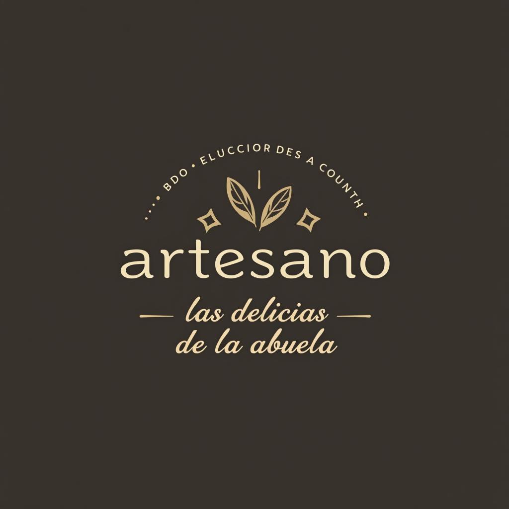  design a logo, in a minimalism style. nombré de la marca “artesano” gastronomía, arte y tradición elegante y simple , with the text 'las delicias de la abuela'.