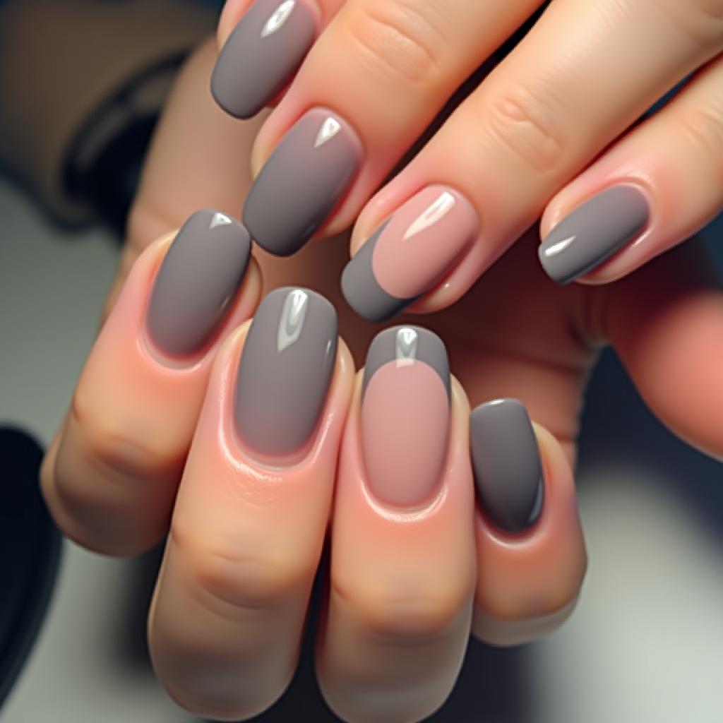  gray nail manicure.