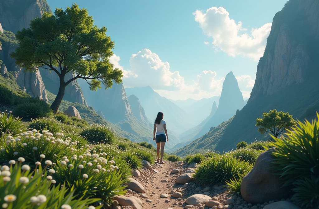  "create a surreal landscape that depicts a pixelated world gradually transforming into a high definition paradise. on one side, visualize a blurry, low resolution scene filled with large, blocky pixels representing chaos and ambiguity. as the eye moves to the other side, show the same landscape morphing into a vibrant, detailed environment featuring lush greenery, clear skies, and intricate patterns in nature. include a gradient transition that symbolizes clarity and enhancement, with sparkling elements to suggest a magical improvement in visual quality." hyperrealistic, full body, detailed clothing, highly detailed, cinematic lighting, stunningly beautiful, intricate, sharp focus, f/1. 8, 85mm, (centered image composition), (professionally color graded), ((bright soft diffused light)), volumetric fog, trending on instagram, trending on tumblr, HDR 4K, 8K