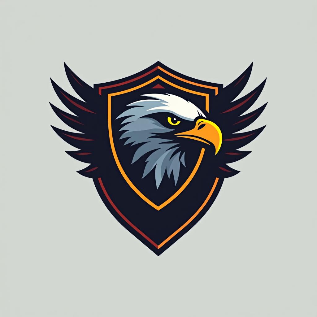  design a logo, create an emblem logo using an eagle’s eye and a shield, emphasizing the company’s focus on vigilance and protection.