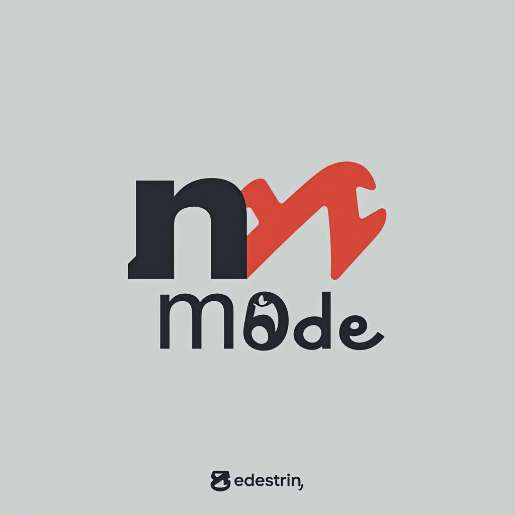  design a logo, in a minimalism style. n m logo , with the text 'nesrin mode '.