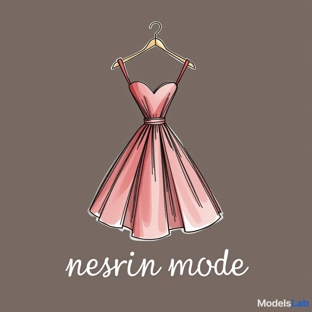  design a logo, in a pencil style. n m logo nesrin mode mit kleidern , with the text 'nesrin mode '.