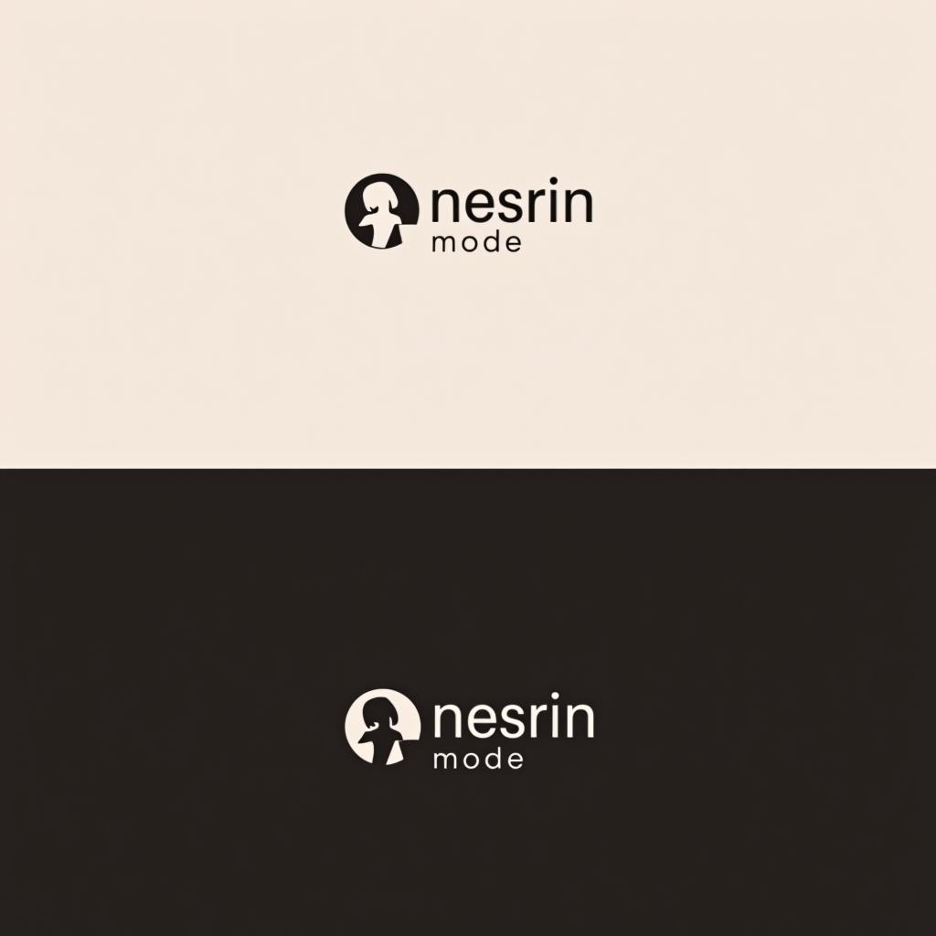  design a logo, erstelle mir ein logo für ein kleider laden neutral mit dem namen , with the text 'nesrin mode '.