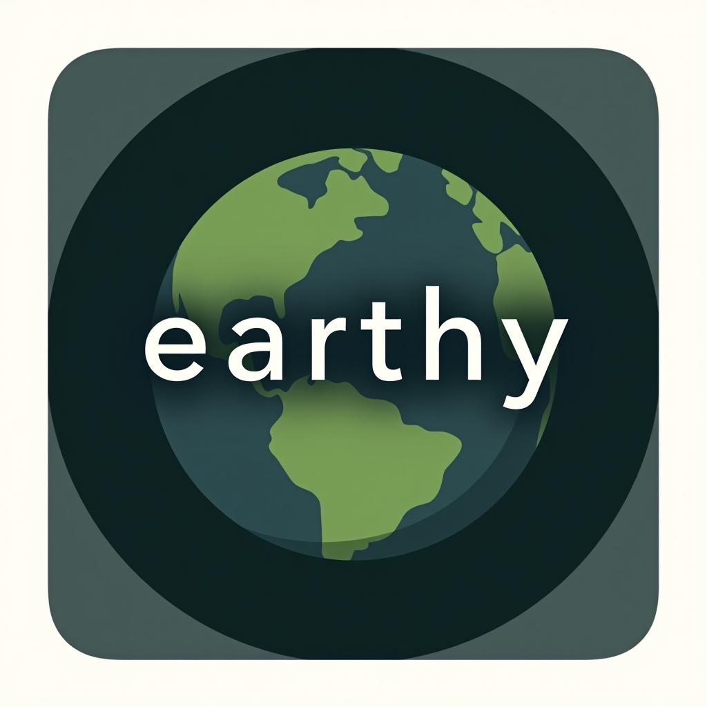  design a logo ; logo title should have the text 'earthy planets'. earth logo, minimal modern style