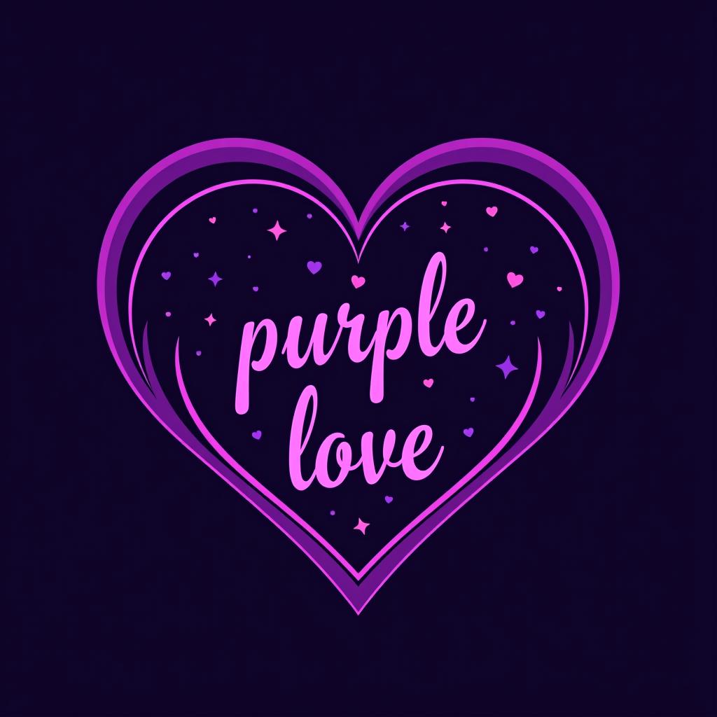  design a logo, bts, with the text 'purple love'.