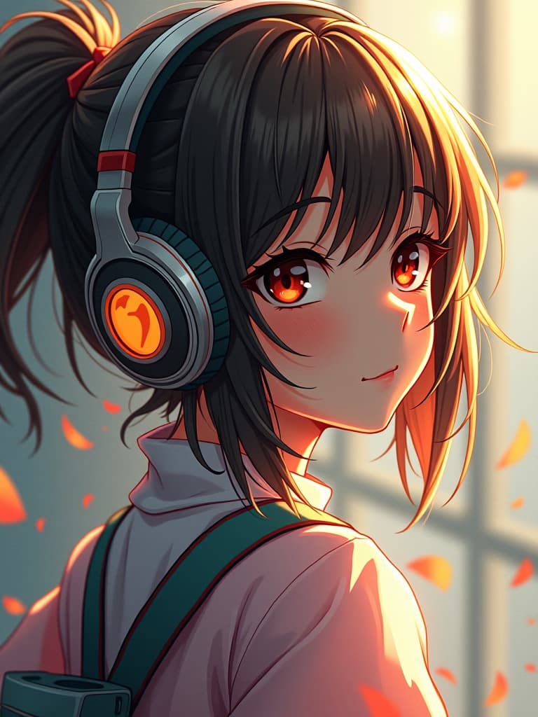  headphones, boyish girls, masterpiece, best quality,8k,ultra detailed,high resolution,an extremely delicate and beautiful,hyper detail