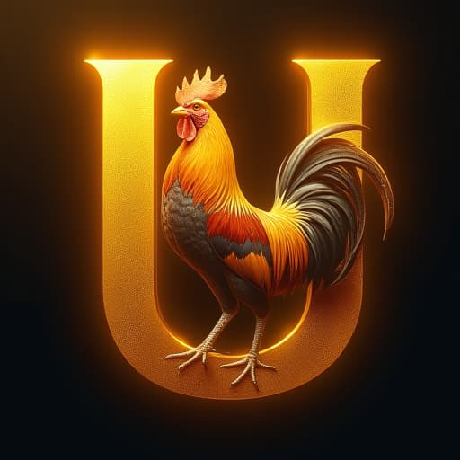  logocreate a golden rooster in a u letter minimalist and modernizm logo stylelogo hyperrealistic, full body, detailed clothing, highly detailed, cinematic lighting, stunningly beautiful, intricate, sharp focus, f/1. 8, 85mm, (centered image composition), (professionally color graded), ((bright soft diffused light)), volumetric fog, trending on instagram, trending on tumblr, HDR 4K, 8K