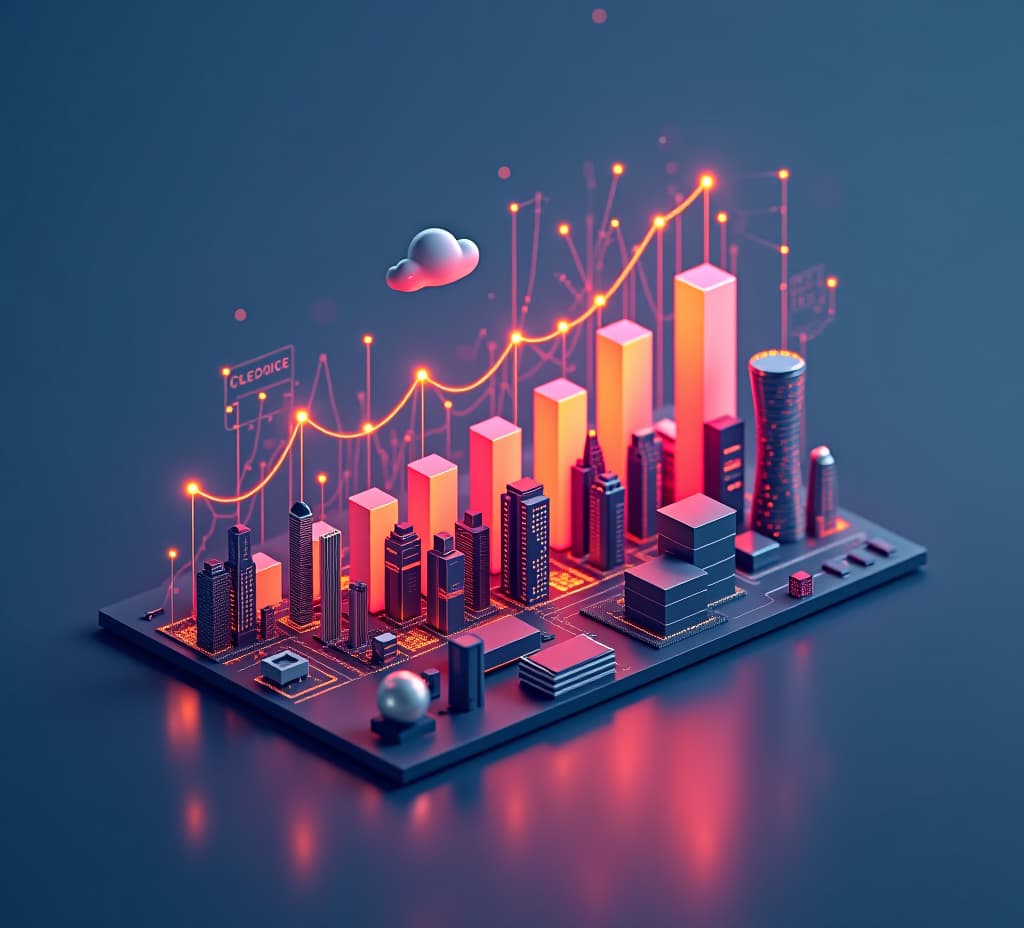  global business expansion in 3d growth, scale, and innovation concept with copy space