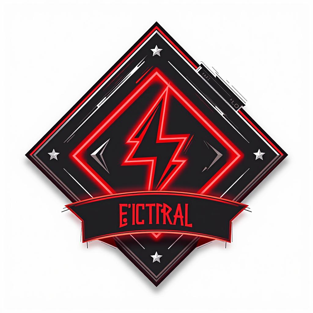  electrical company called red diamond electrical veteran , (logo:1.15), black and white, hq, hightly detailed, 4k