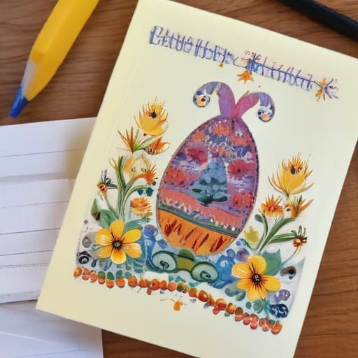 Draw a postcard for Easter. With Ukrainians and Italian motifs.