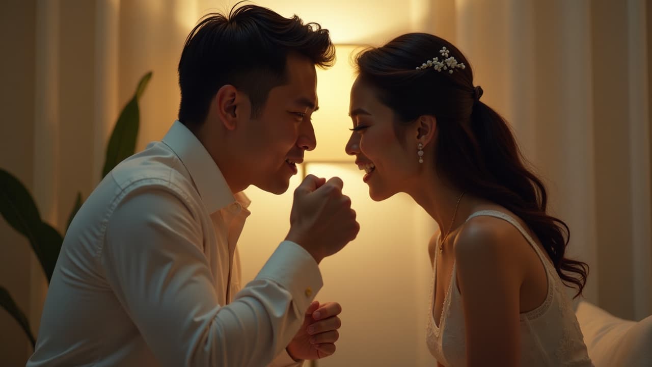  a filipino married couple fighting with each other, high quality, high details, hd, perfect composition, 4k epic detailed, highly detailed, sharp focus, high resolution