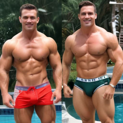 Hot bodybuilder in speedo with big butt