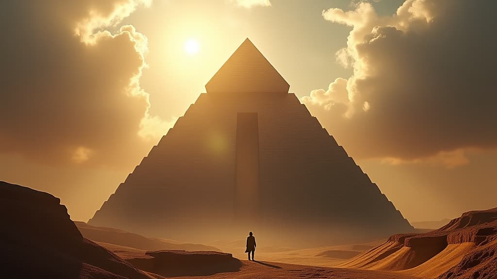  a majestic representation of the tower of babel as described in the book of genesis, showcasing its height reaching the heavens, surrounded by an ancient mesopotamian landscape. hyperrealistic, full body, detailed clothing, highly detailed, cinematic lighting, stunningly beautiful, intricate, sharp focus, f/1. 8, 85mm, (centered image composition), (professionally color graded), ((bright soft diffused light)), volumetric fog, trending on instagram, trending on tumblr, HDR 4K, 8K