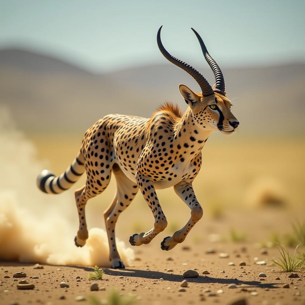  cheetah chases robotic antelope