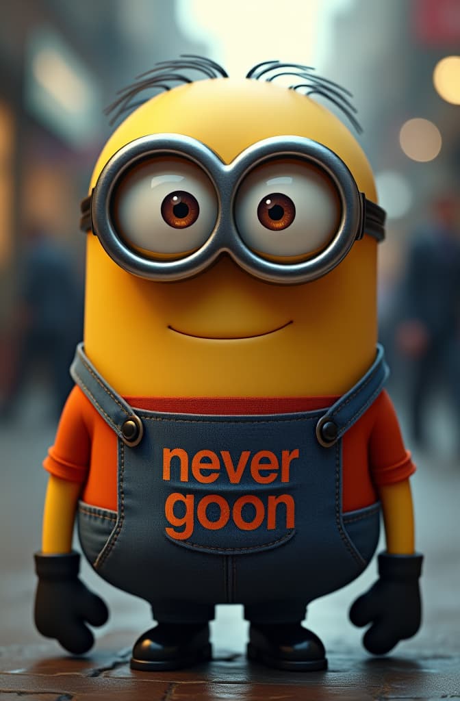  minion with a shirt that says "never goon", anime, realistic shaded perfect face, fine details. anime. realistic shaded lighting by ilya kuvshinov krenz cushart katsuhiro otomo, magali villeneuve, artgerm, rutkowski jeremy lipkin and giuseppe dangelico pino and michael garmash and rob rey hyperrealistic, full body, detailed clothing, highly detailed, cinematic lighting, stunningly beautiful, intricate, sharp focus, f/1. 8, 85mm, (centered image composition), (professionally color graded), ((bright soft diffused light)), volumetric fog, trending on instagram, trending on tumblr, HDR 4K, 8K