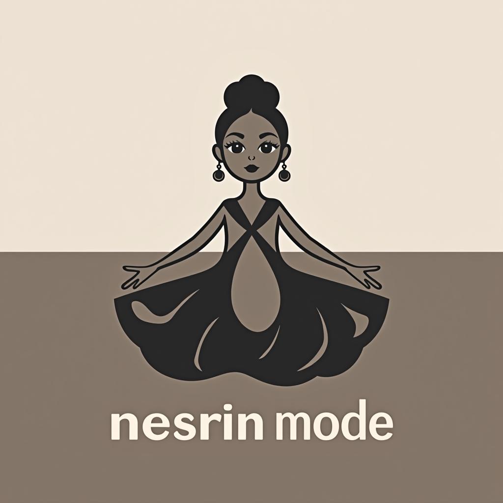  design a logo, erstelle mir ein logo für ein kleider laden neutral mit dem namen , with the text 'nesrin mode '.