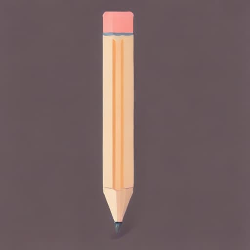 vector art illustration, (pencil icon), flat style, pastel color pallette