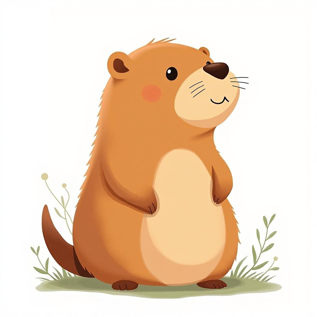  simple vector flat illustration whimsical cute capybara isolated on white background {prompt}, maximum details