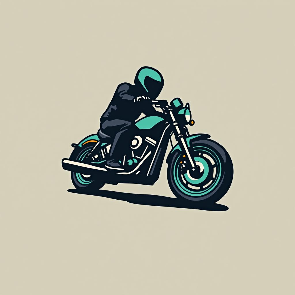  design a logo, quiero un logotipo para un fotógrafo que contenga una cámara de fotos y la rueda de una moto, en color negro y turquesa