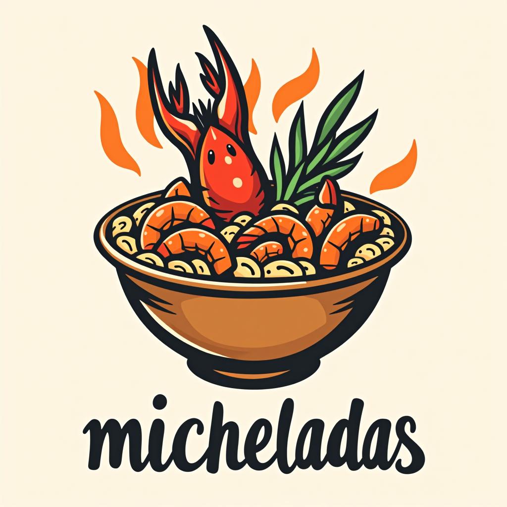  design a logo, michelada con mariscos arriba , with the text 'micheladas el crudologo'.