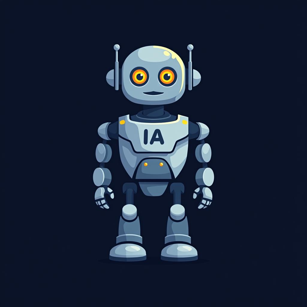  design a logo, quiero un logo de un robot que se llame ia de inteligencia artificial , with the text 'ia '.