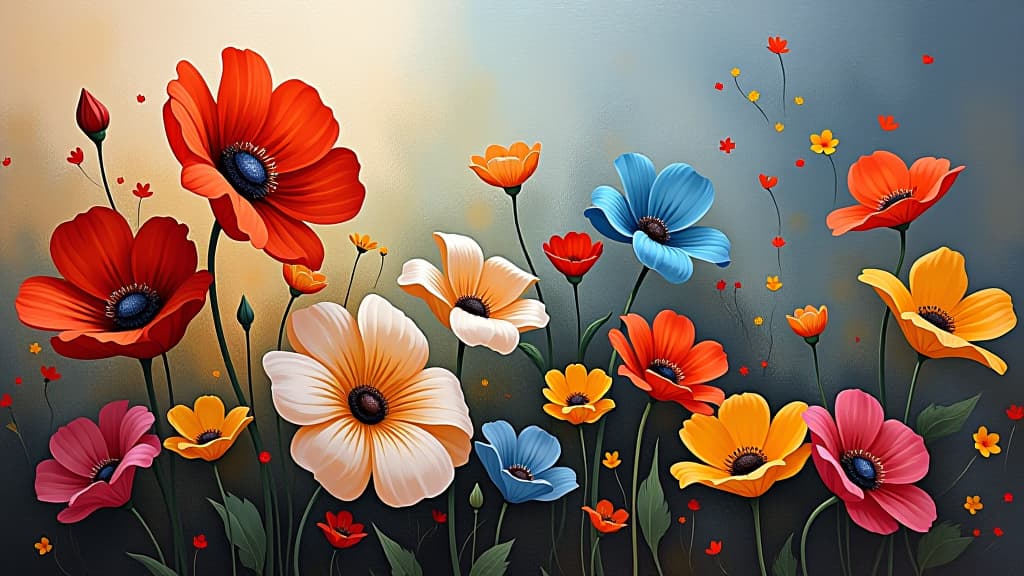  colorful abstract flower painting