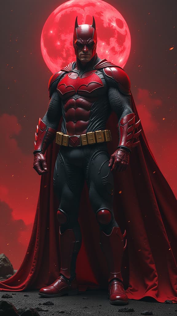  all red dear devil x batman suit