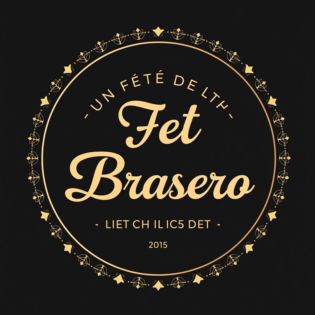  design a logo, un logo autour de la fête et du brasero, d’un style chic et épuré