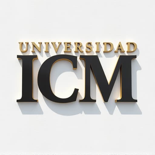  elegant logoletrero 3d, moderno, letras bicolor negro y dorado, para colocar en el muro blanco exterior de la universidadgiven brand name "universidad icm" logo will also be written hyperrealistic, full body, detailed clothing, highly detailed, cinematic lighting, stunningly beautiful, intricate, sharp focus, f/1. 8, 85mm, (centered image composition), (professionally color graded), ((bright soft diffused light)), volumetric fog, trending on instagram, trending on tumblr, HDR 4K, 8K