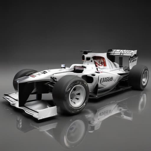 Coche de f1 color blanco con negro